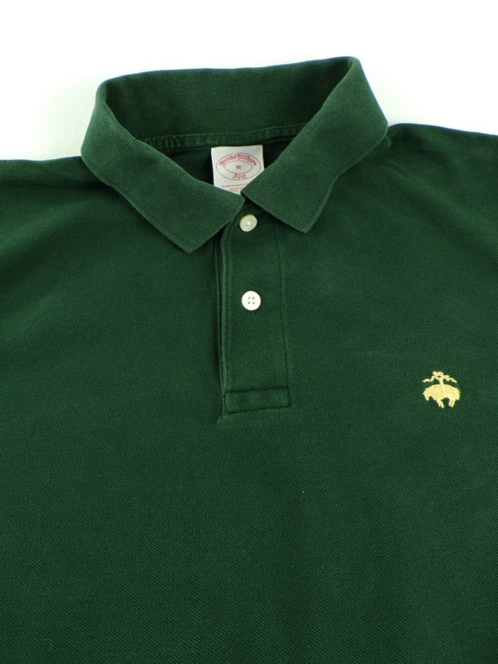 Brooks Brothers 346 Men's Polo Size M Forest Green | Performance Fit--Preppy